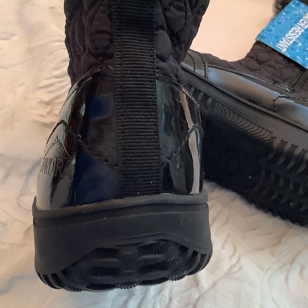 NWT Tundra‎ Belleville black youth fur rain snow boots sz. 3 thermolite - Picture 8 of 10